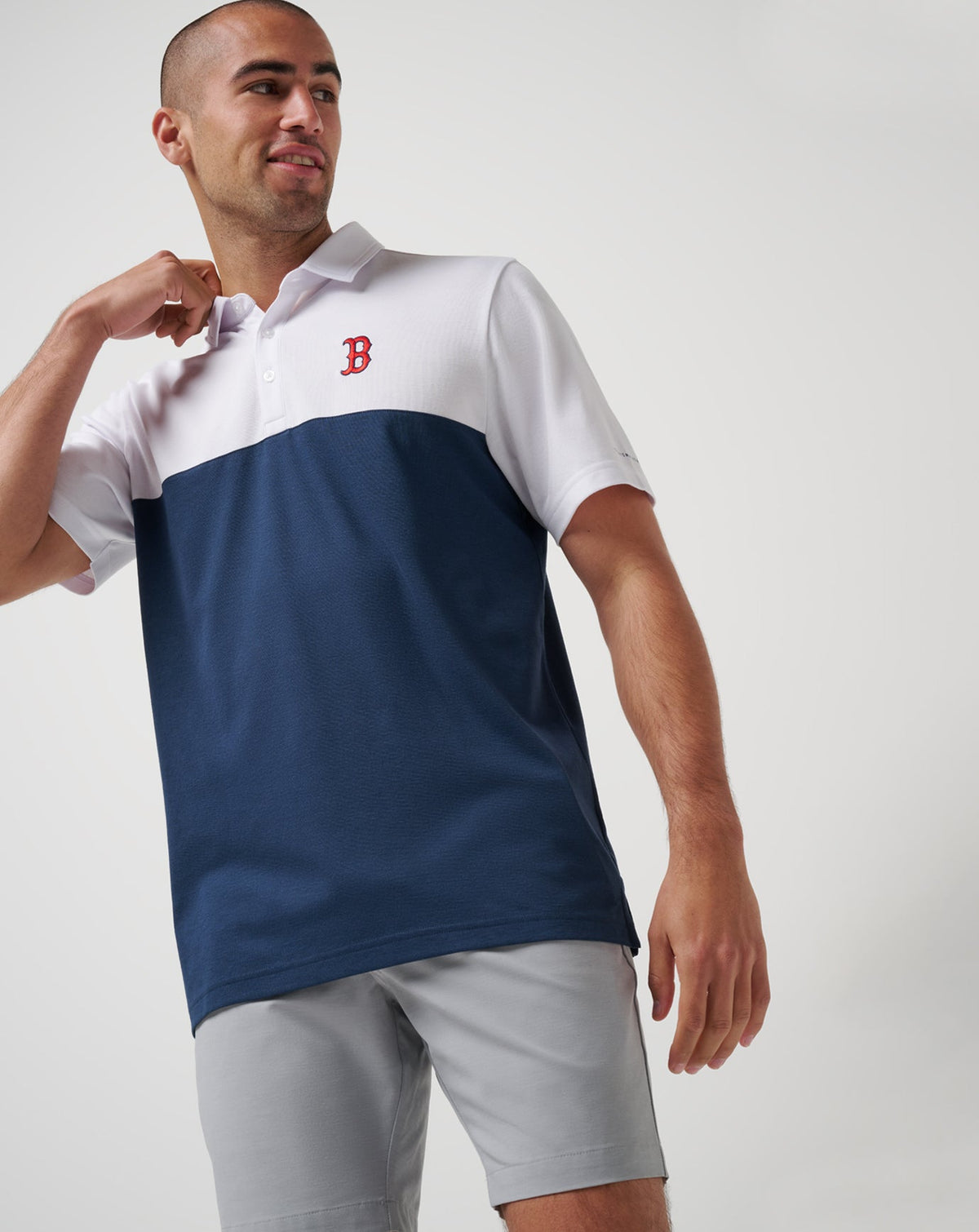 Boston Red Sox Home Run Leader Polo White/Navy | Travis Mathew Exclusive
