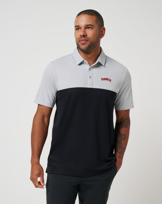 San Francisco Giants Home Run Leader Polo Heather Grey/Black | Travis Mathew Great Value