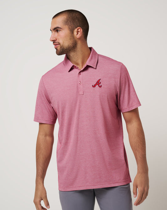 Atlanta Braves Playoff Pitch Polo Heather Red | Travis Mathew Great Value