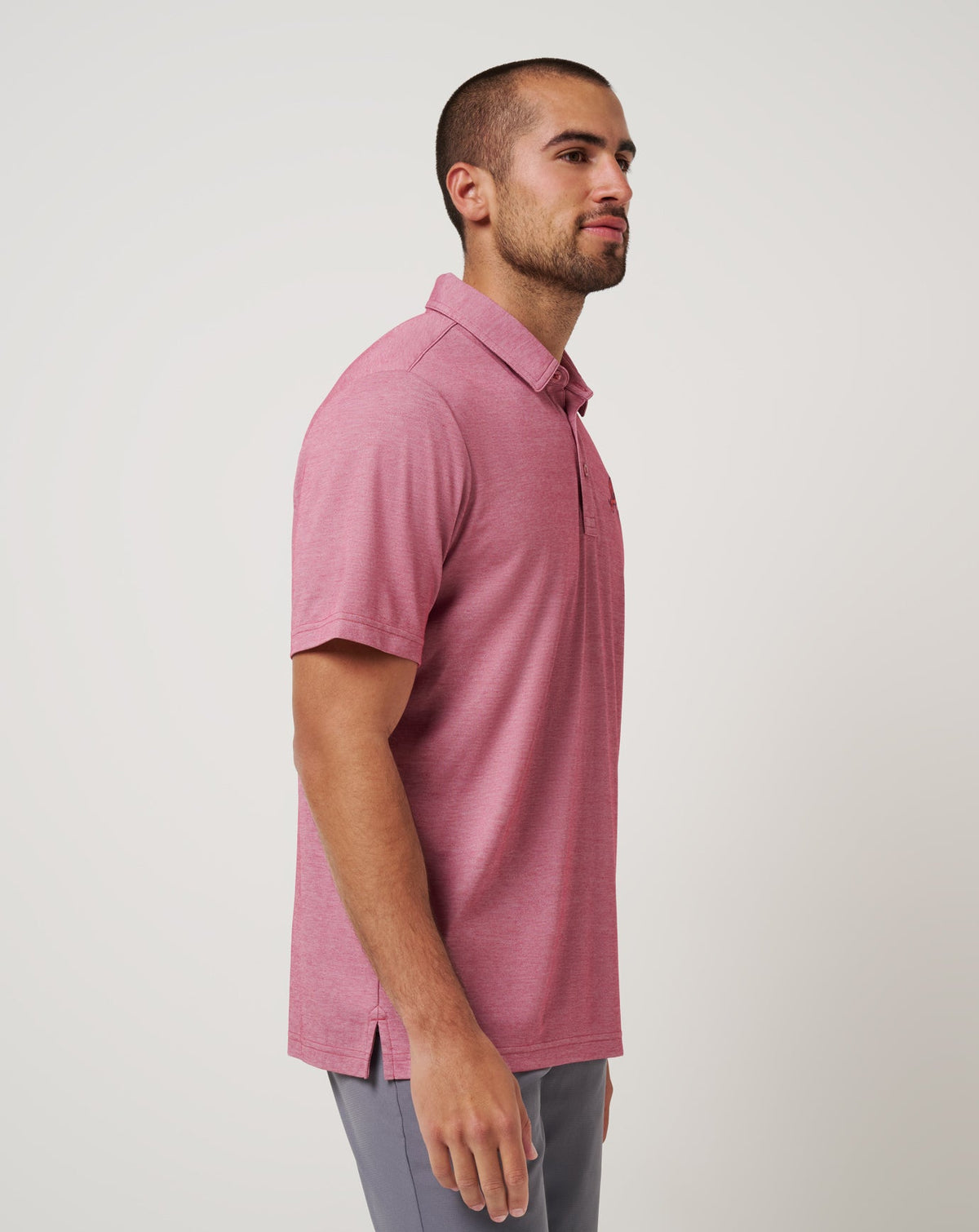 Atlanta Braves Playoff Pitch Polo Heather Red | Travis Mathew Great Value
