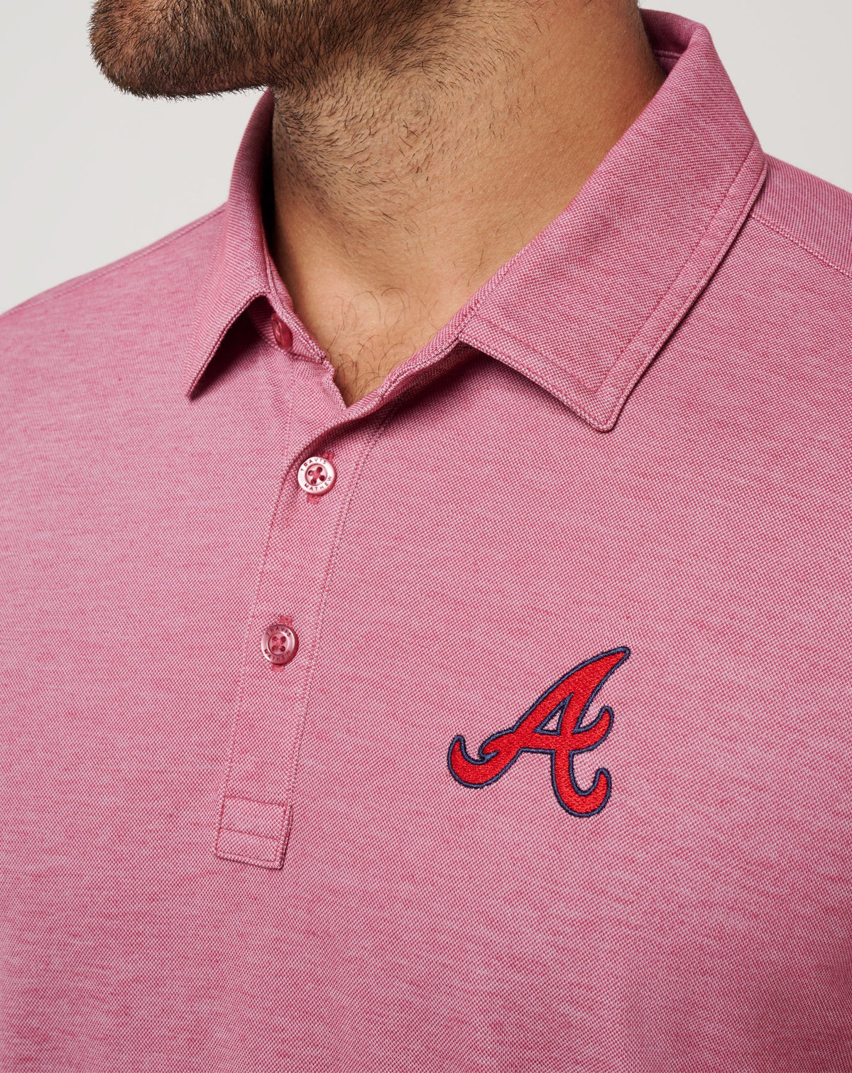 Atlanta Braves Playoff Pitch Polo Heather Red | Travis Mathew Great Value