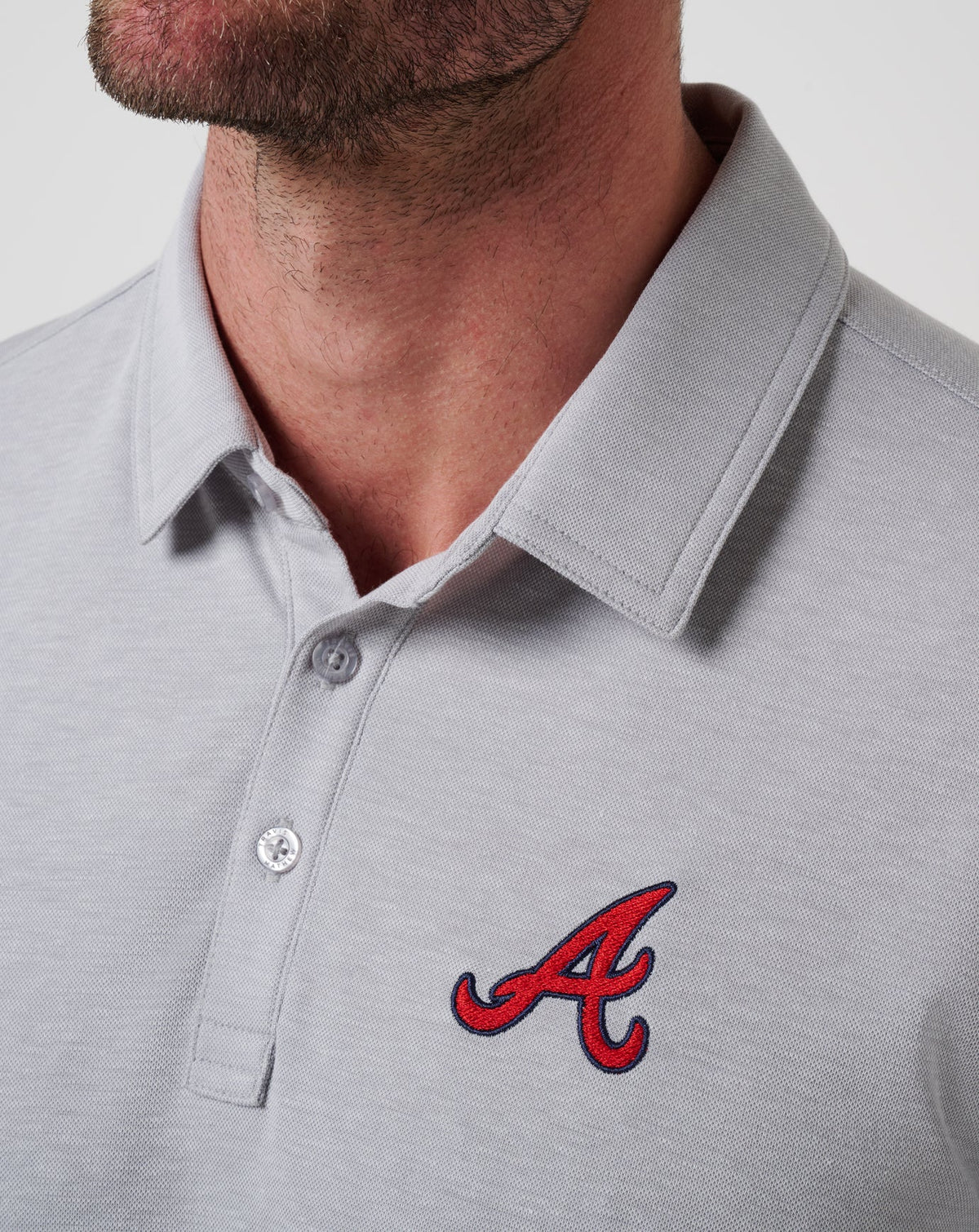 Atlanta Braves Playoff Pitch Polo Heather Grey | Travis Mathew Best Seller