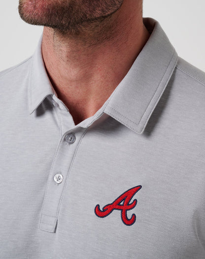 Atlanta Braves Playoff Pitch Polo Heather Grey | Travis Mathew Best Seller