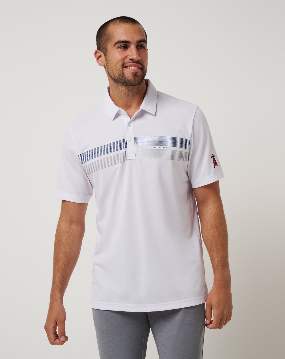 Los Angeles Angels Top Recruit Polo White | Travis Mathew Customer Favorite