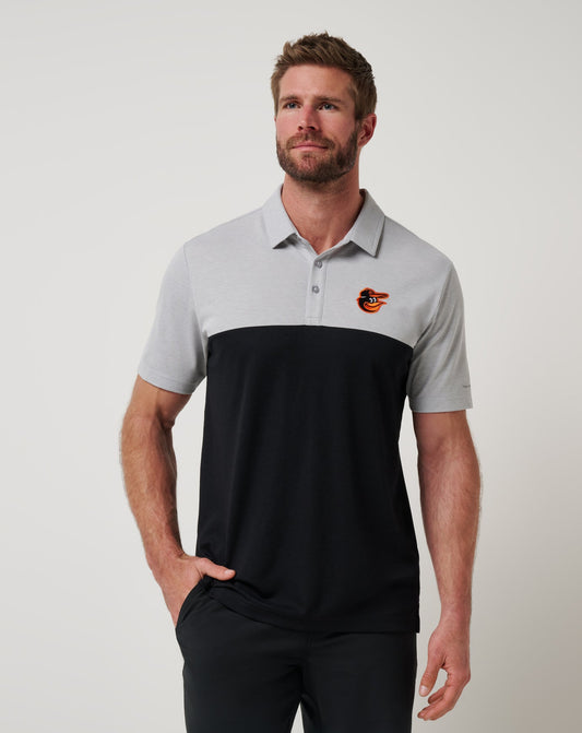 Baltimore Orioles Home Run Leader Polo Heather Grey/Black | Travis Mathew Popular