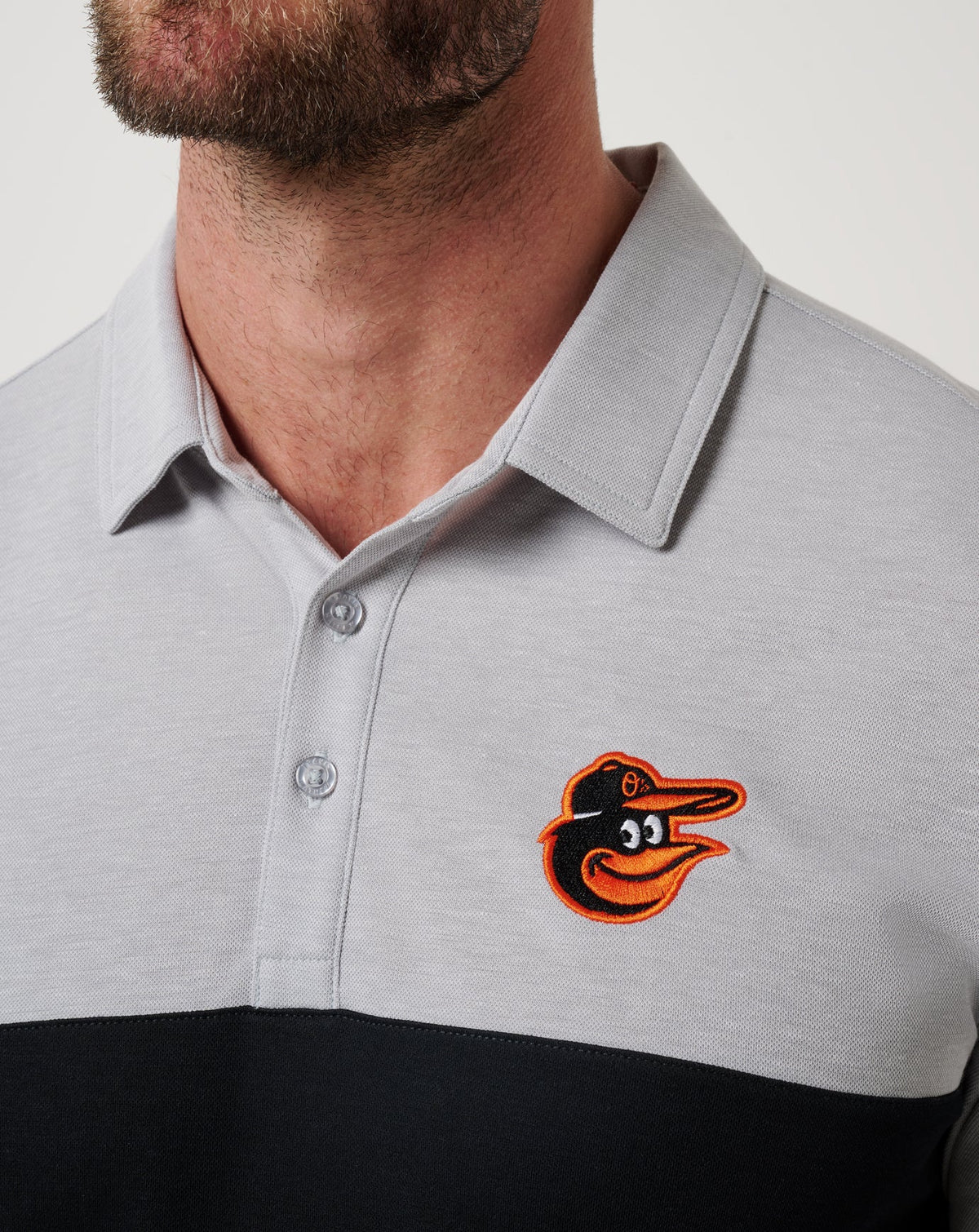 Baltimore Orioles Home Run Leader Polo Heather Grey/Black | Travis Mathew Popular
