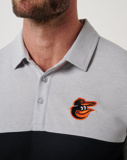 Baltimore Orioles Home Run Leader Polo Heather Grey/Black | Travis Mathew Popular