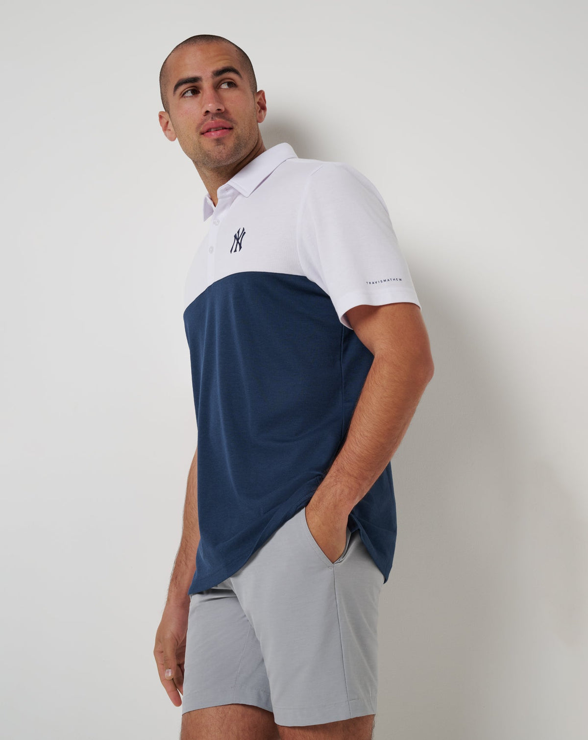 New York Yankees Home Run Leader Polo White/Navy | Travis Mathew New