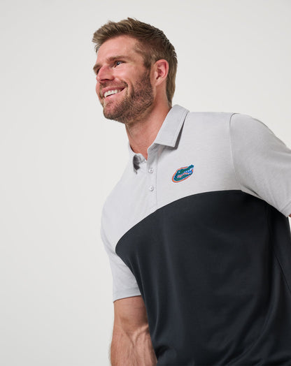 Florida Drop Back Polo Heather Grey/Black | Travis Mathew Featured