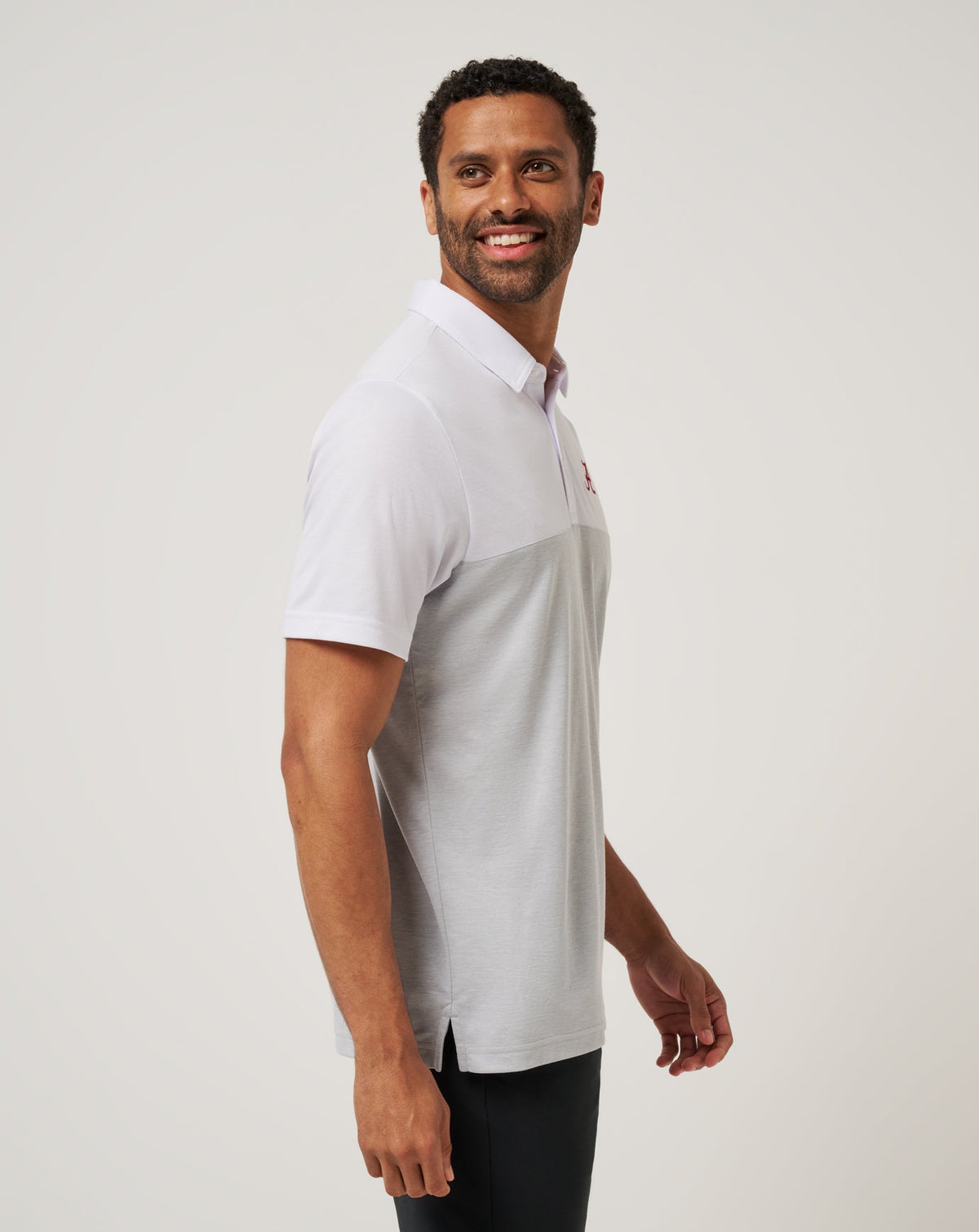Alabama Drop Back Polo White/Heather Grey | Travis Mathew New