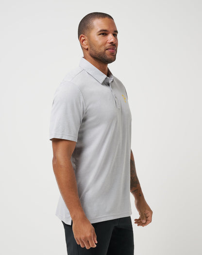 Pittsburgh Pirates Playoff Pitch Polo Heather Grey | Travis Mathew Signature