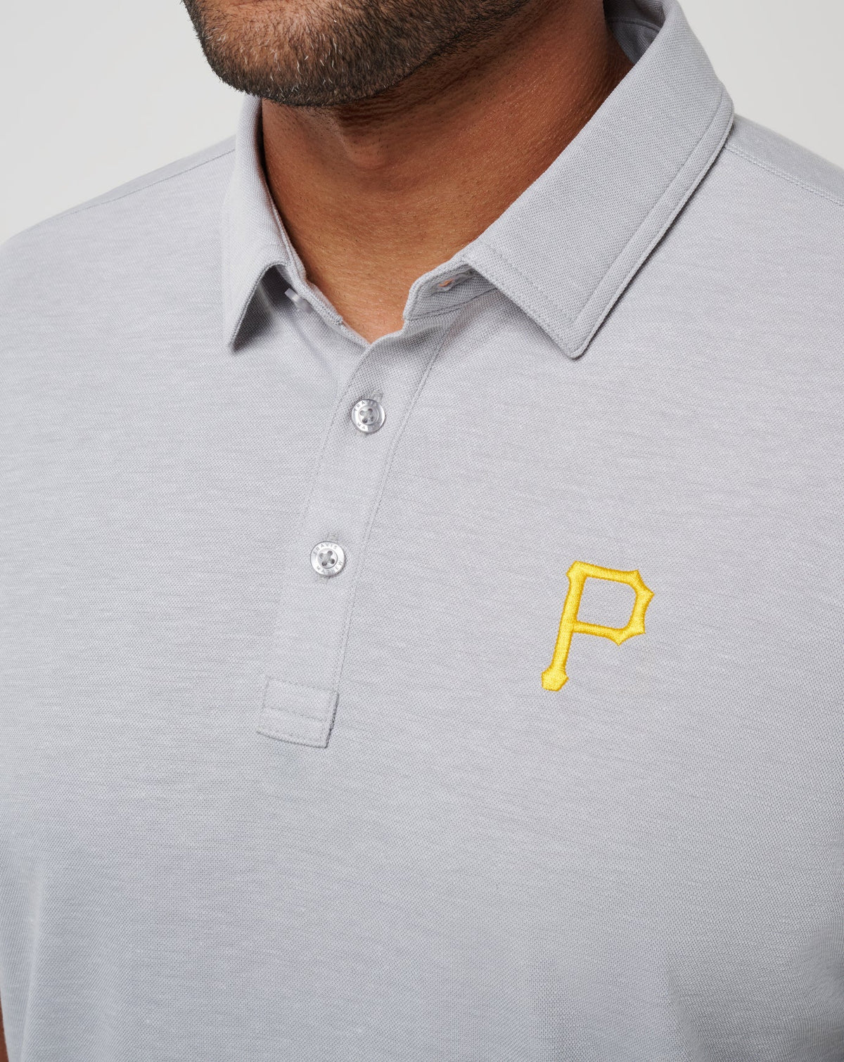 Pittsburgh Pirates Playoff Pitch Polo Heather Grey | Travis Mathew Signature