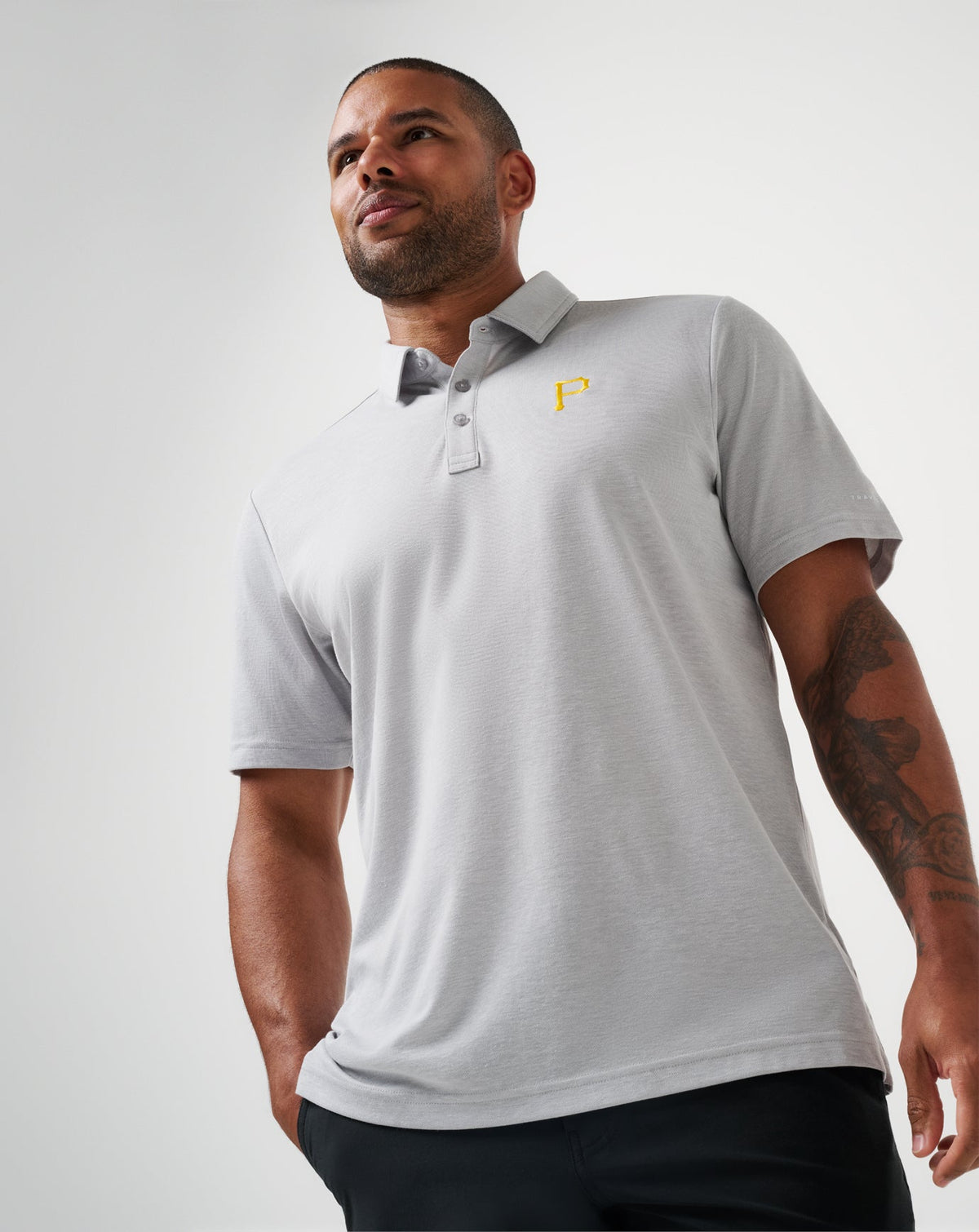 Pittsburgh Pirates Playoff Pitch Polo Heather Grey | Travis Mathew Signature