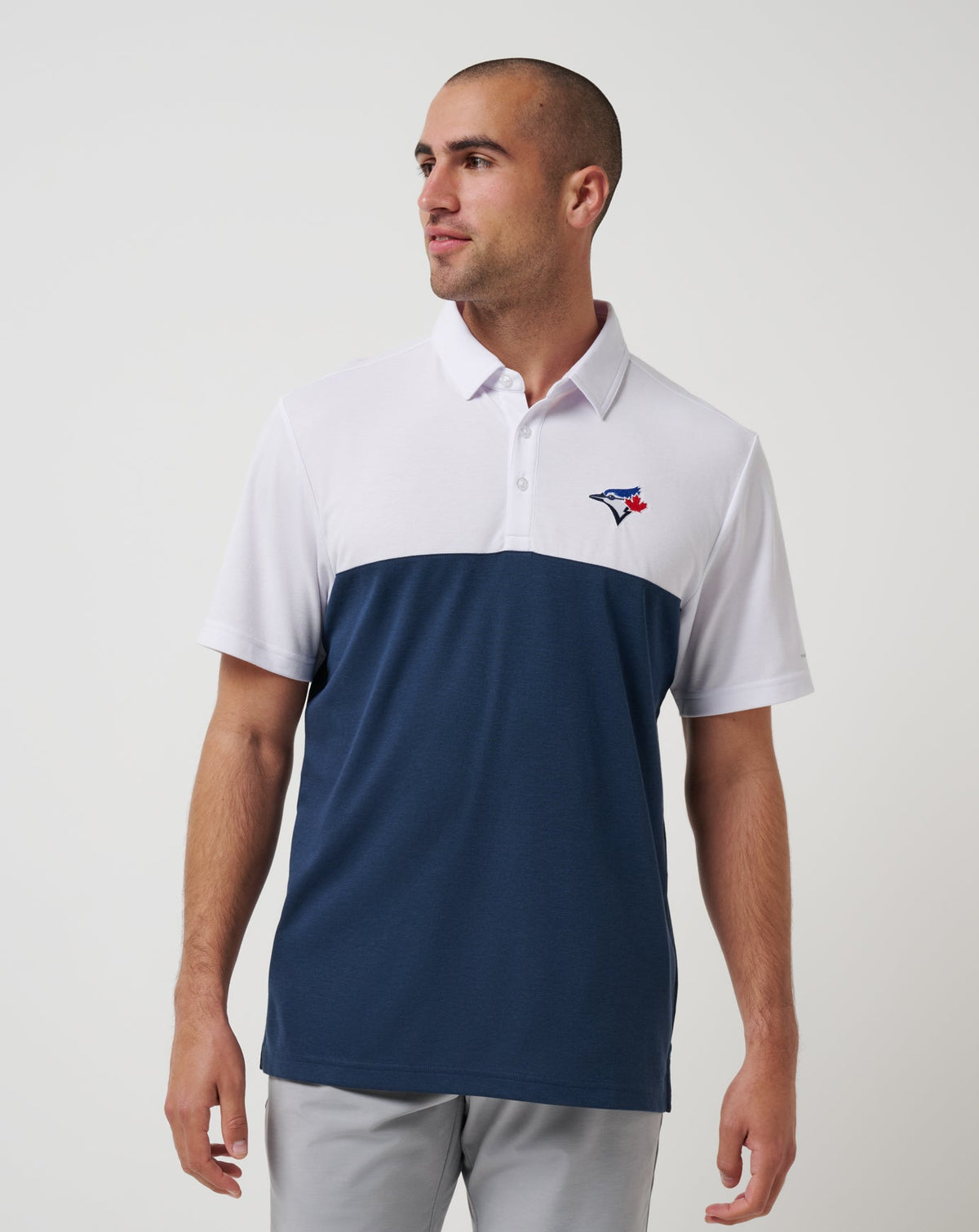 Toronto Blue Jays Home Run Leader Polo White/Navy | Travis Mathew Best Price