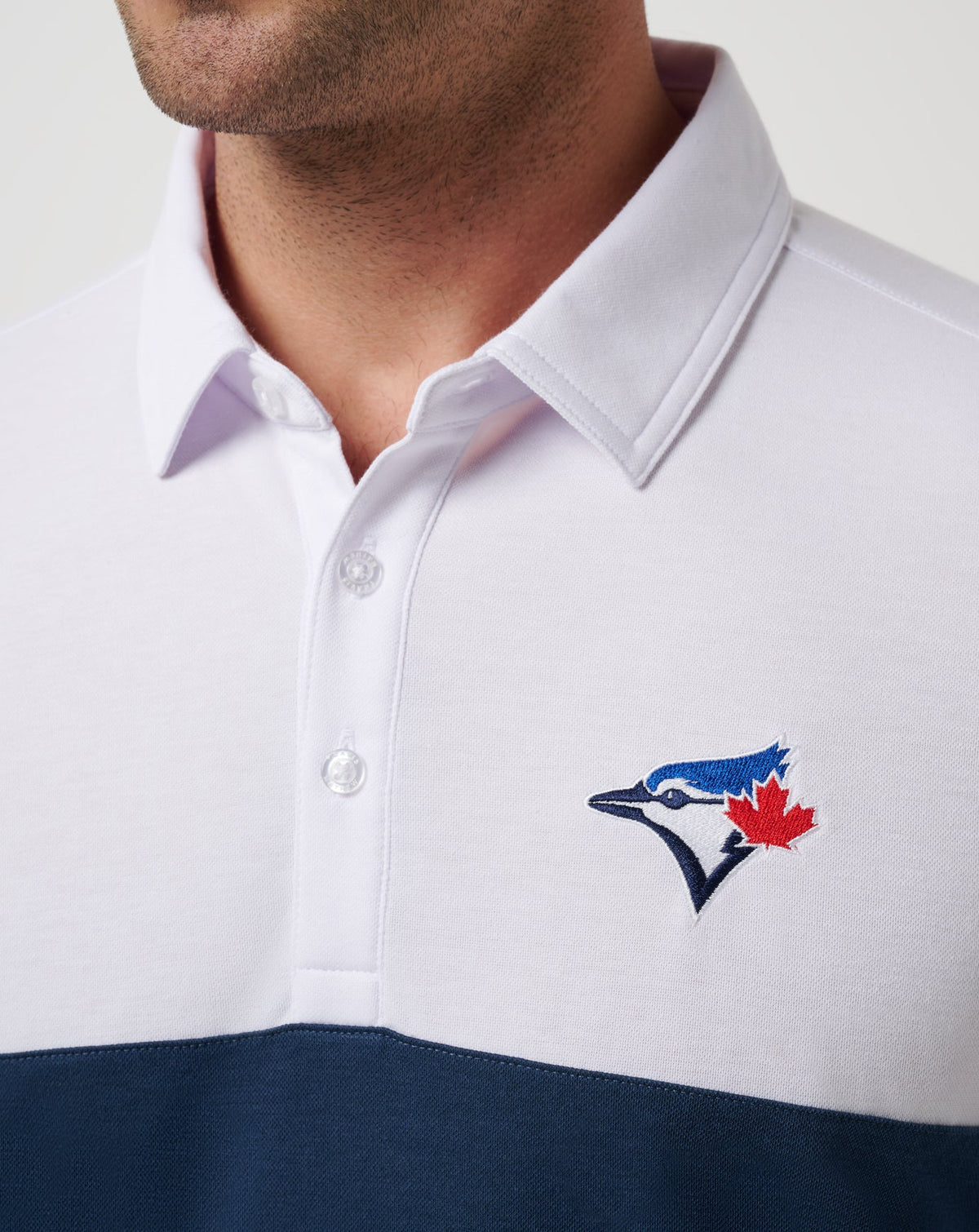 Toronto Blue Jays Home Run Leader Polo White/Navy | Travis Mathew Best Price