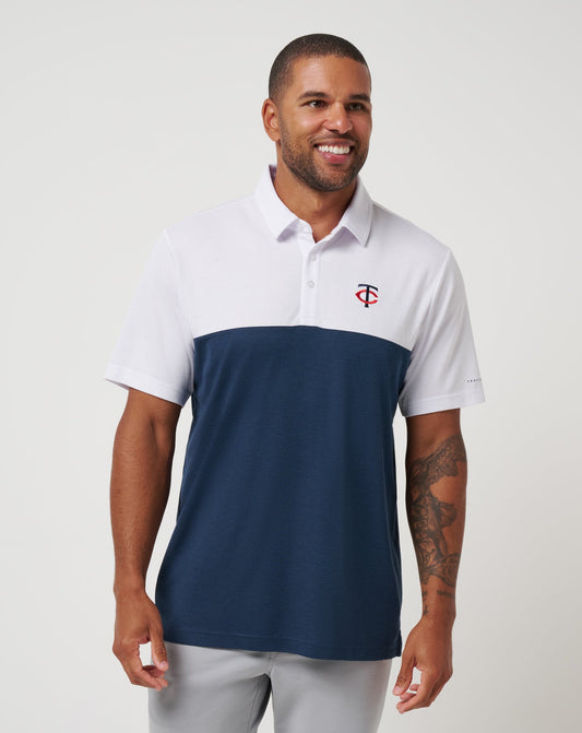 Minnesota Twins Home Run Leader Polo White/Navy | Travis Mathew Great Value
