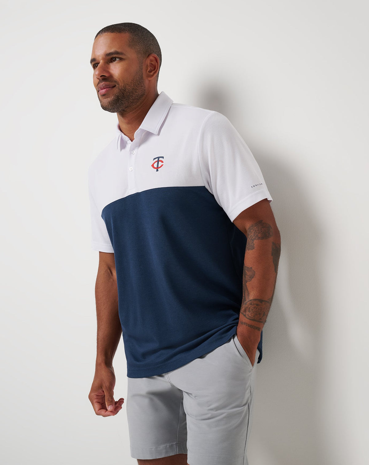 Minnesota Twins Home Run Leader Polo White/Navy | Travis Mathew Great Value