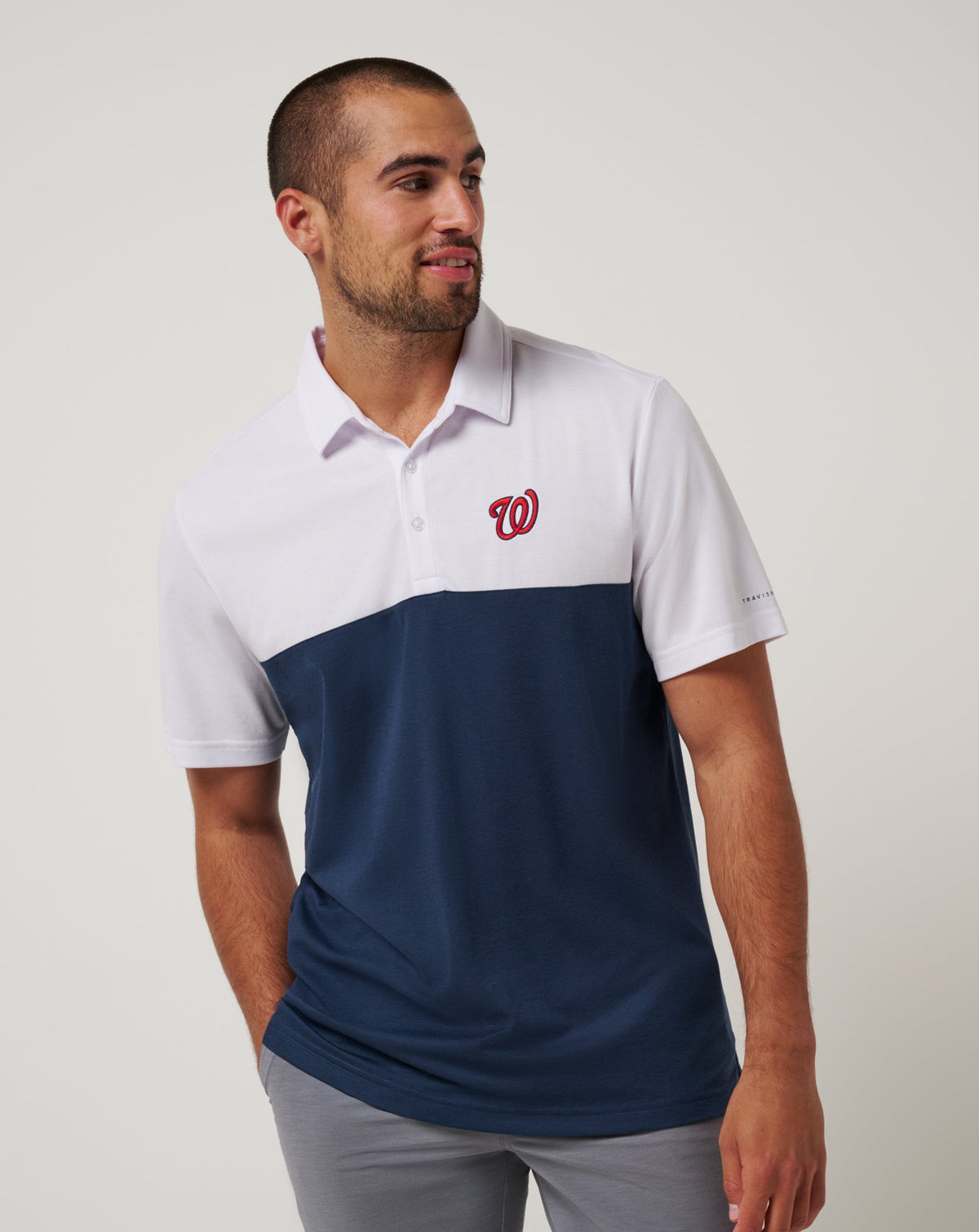 Washington Nationls Home Run Leader Polo White/Navy | Travis Mathew Top Pick