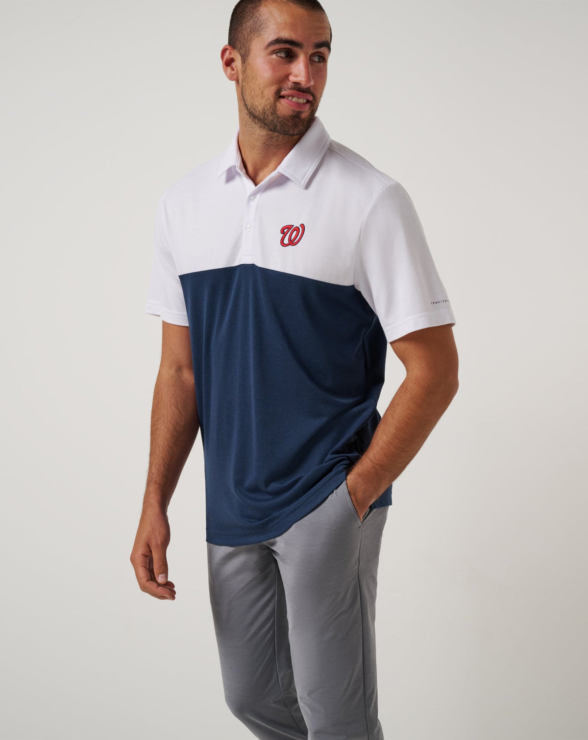 Washington Nationls Home Run Leader Polo White/Navy | Travis Mathew Top Pick