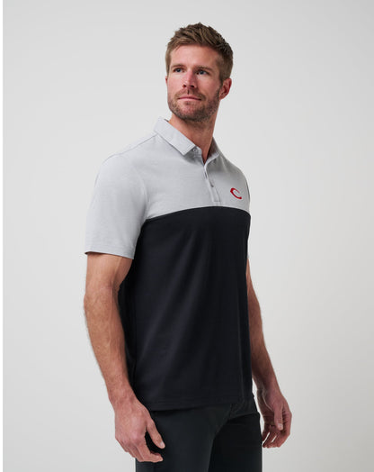 Cincinnati Reds Home Run Leader Polo Heather Grey/Black | Travis Mathew Customer Favorite
