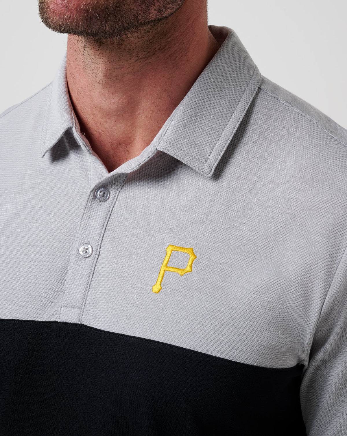 Pittsburgh Pirates Home Run Leader Polo Heather Grey/Black | Travis Mathew Popular