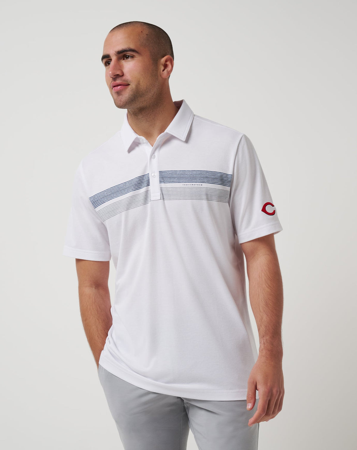 Cincinatti Reds Top Recruit Polo White | Travis Mathew Popular