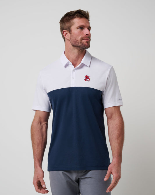 St Louis Cardinals Home Run Leader Polo White/Navy | Travis Mathew Special Offer