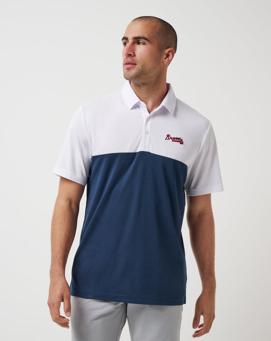 Atlanta Braves Home Run Leader Polo White/Navy | Travis Mathew Top Pick