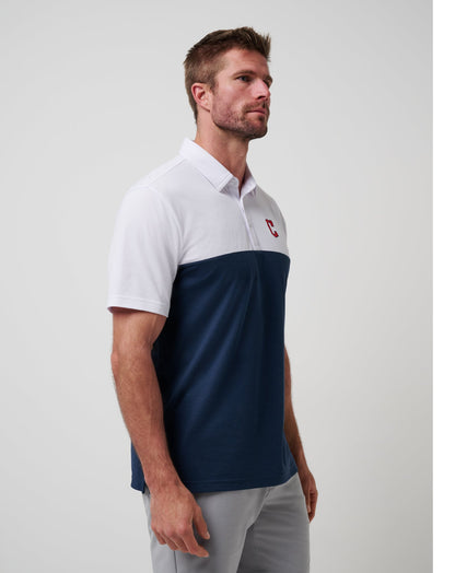 Cleveland Guardians Home Run Leader Polo White/Navy | Travis Mathew Premium