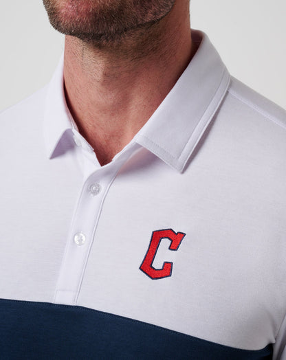 Cleveland Guardians Home Run Leader Polo White/Navy | Travis Mathew Premium
