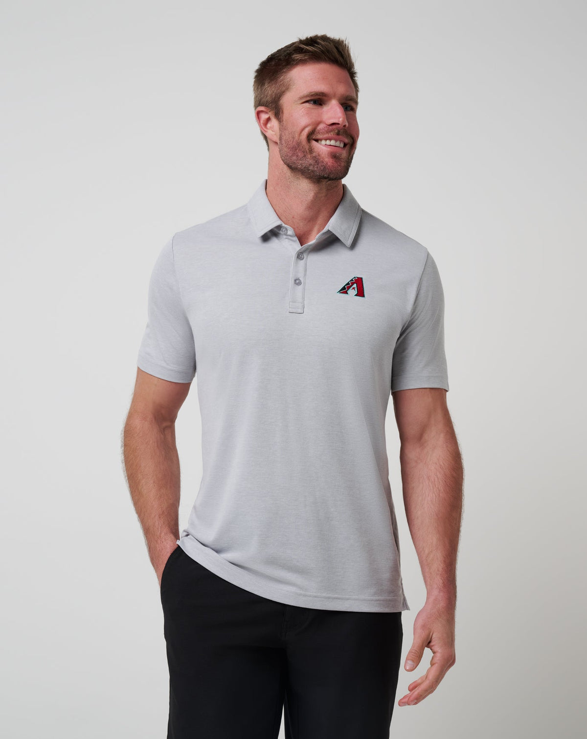 Arizona Diamondbacks Playoff Pitch Polo Heather Grey | Travis Mathew Latest