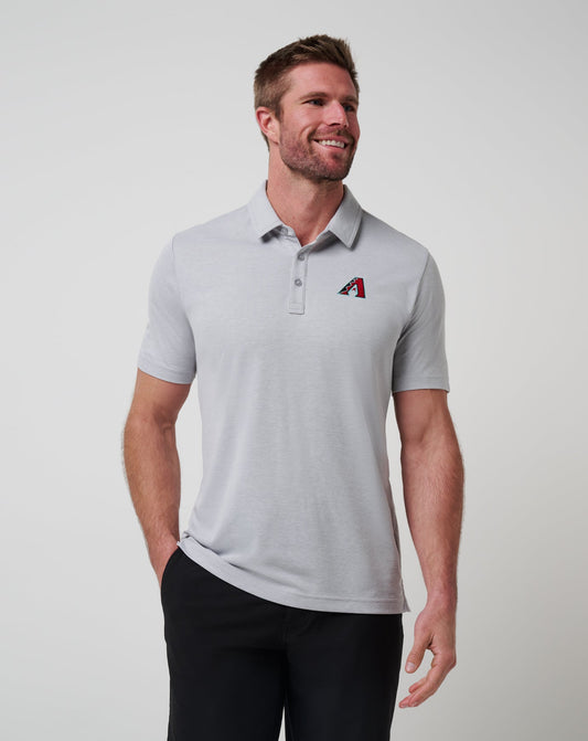 Arizona Diamondbacks Playoff Pitch Polo Heather Grey | Travis Mathew Latest