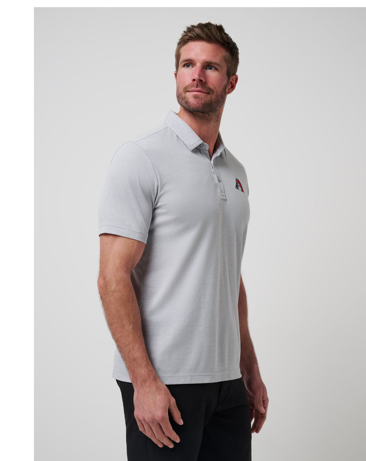 Arizona Diamondbacks Playoff Pitch Polo Heather Grey | Travis Mathew Latest