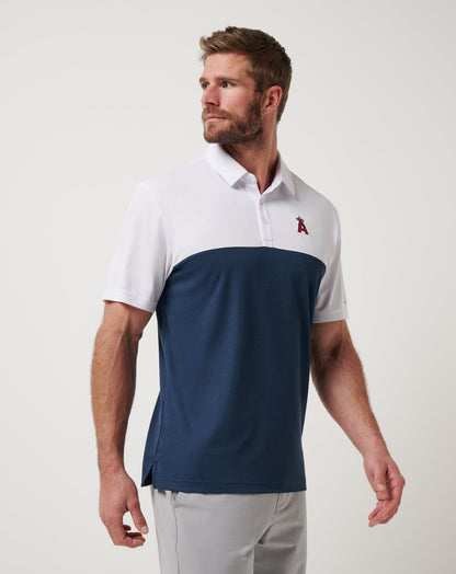Los Angeles Angels Home Run Leader Polo White/Navy | Travis Mathew Hot Sale