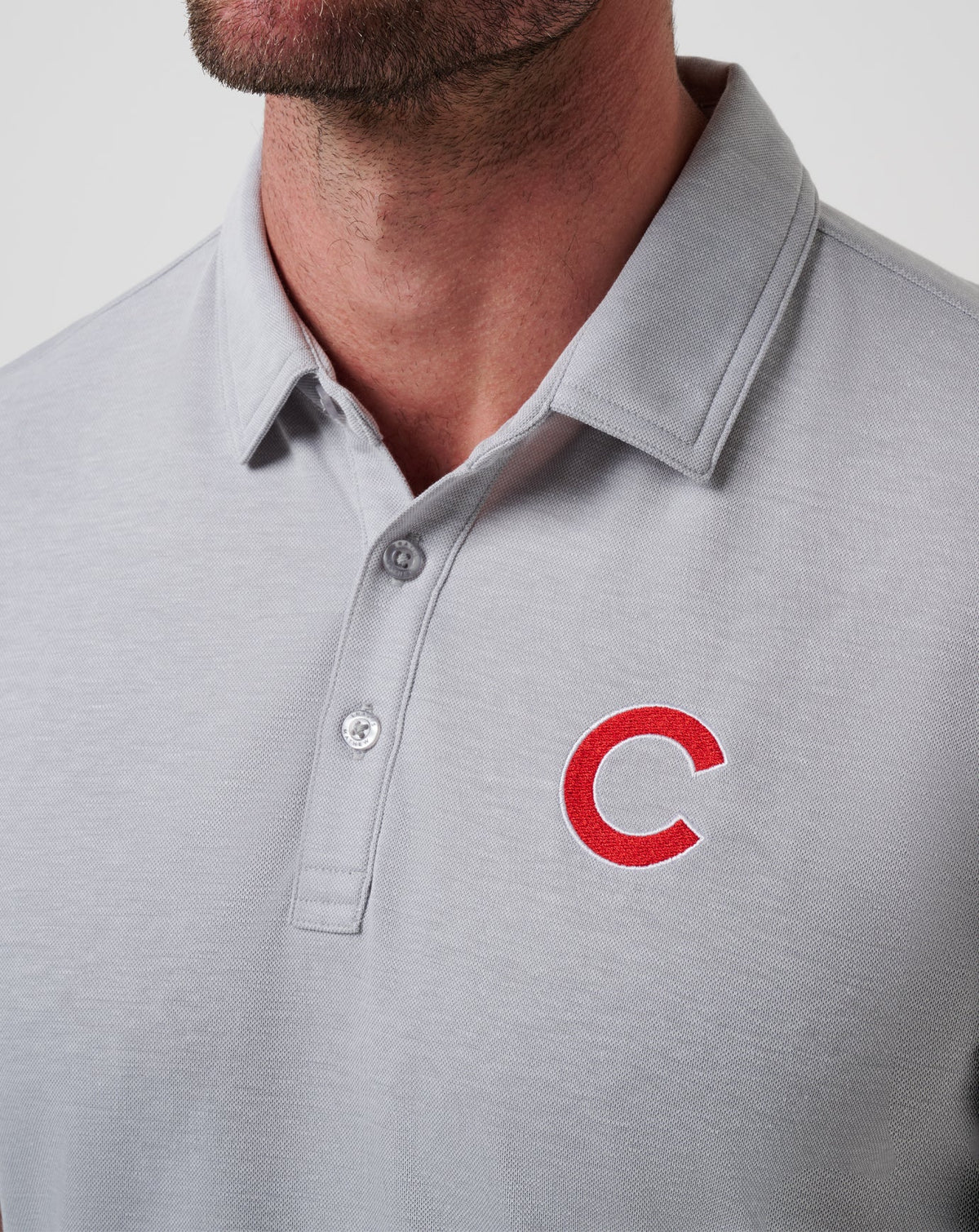 Chicago Cubs Playoff Pitch Polo Heather Grey | Travis Mathew Trending