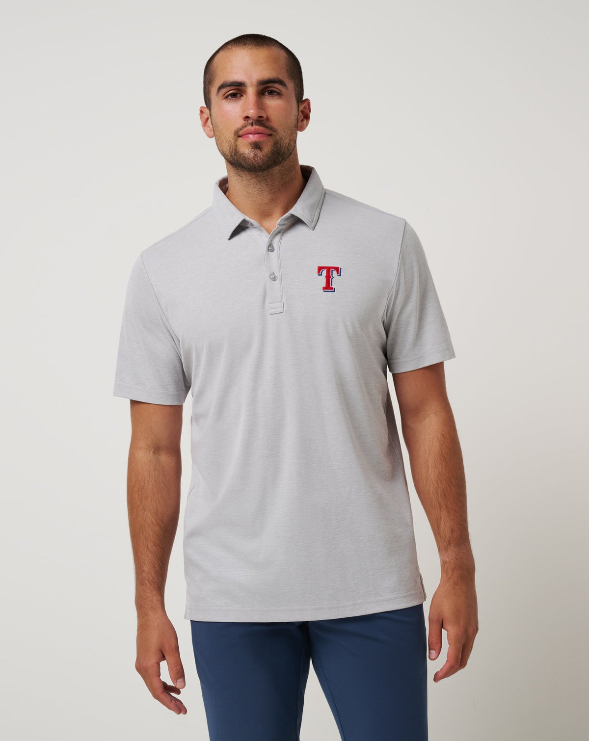 Texas Rangers Playoff Pitch Polo Heather Grey | Travis Mathew Deals
