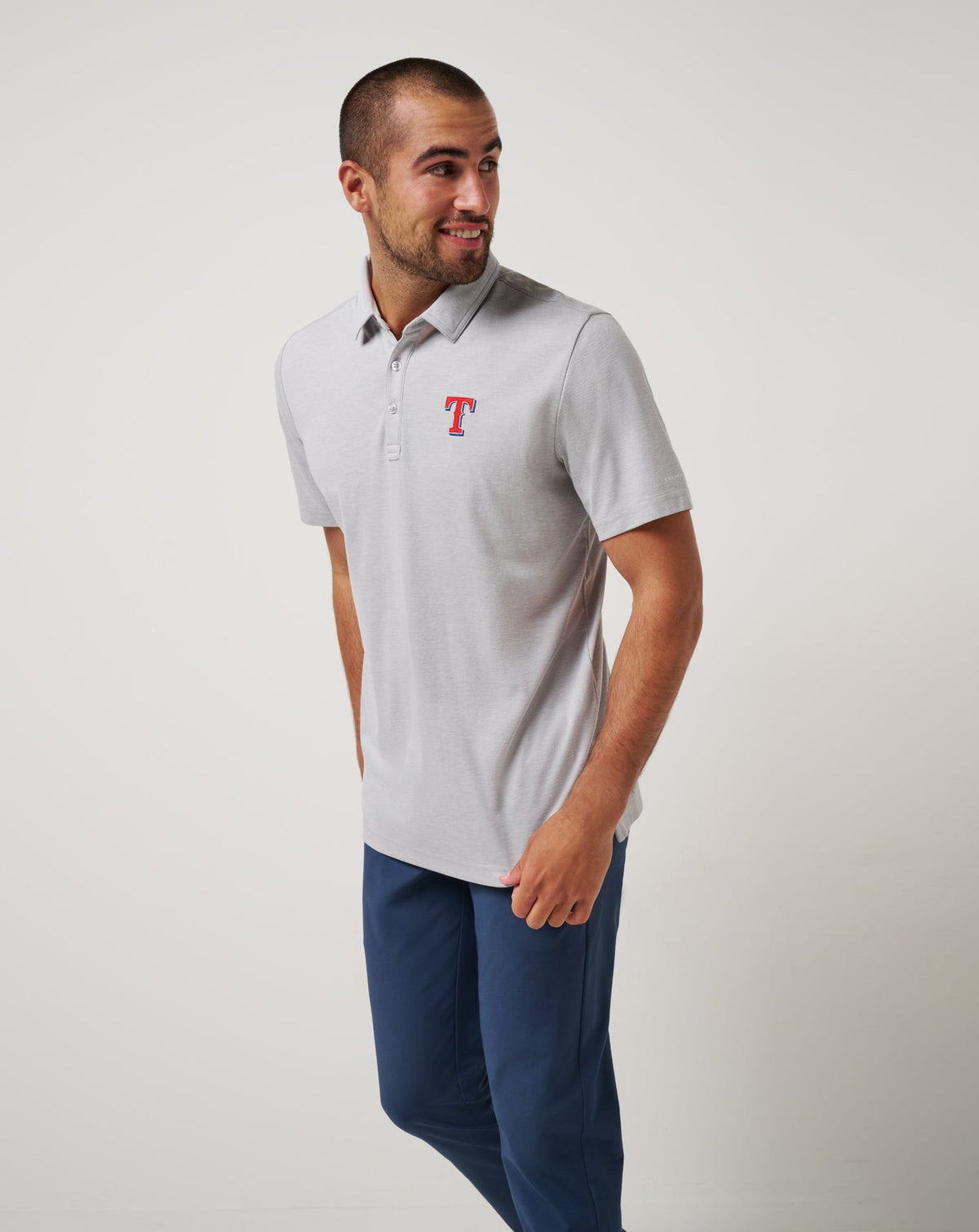 Texas Rangers Playoff Pitch Polo Heather Grey | Travis Mathew Deals