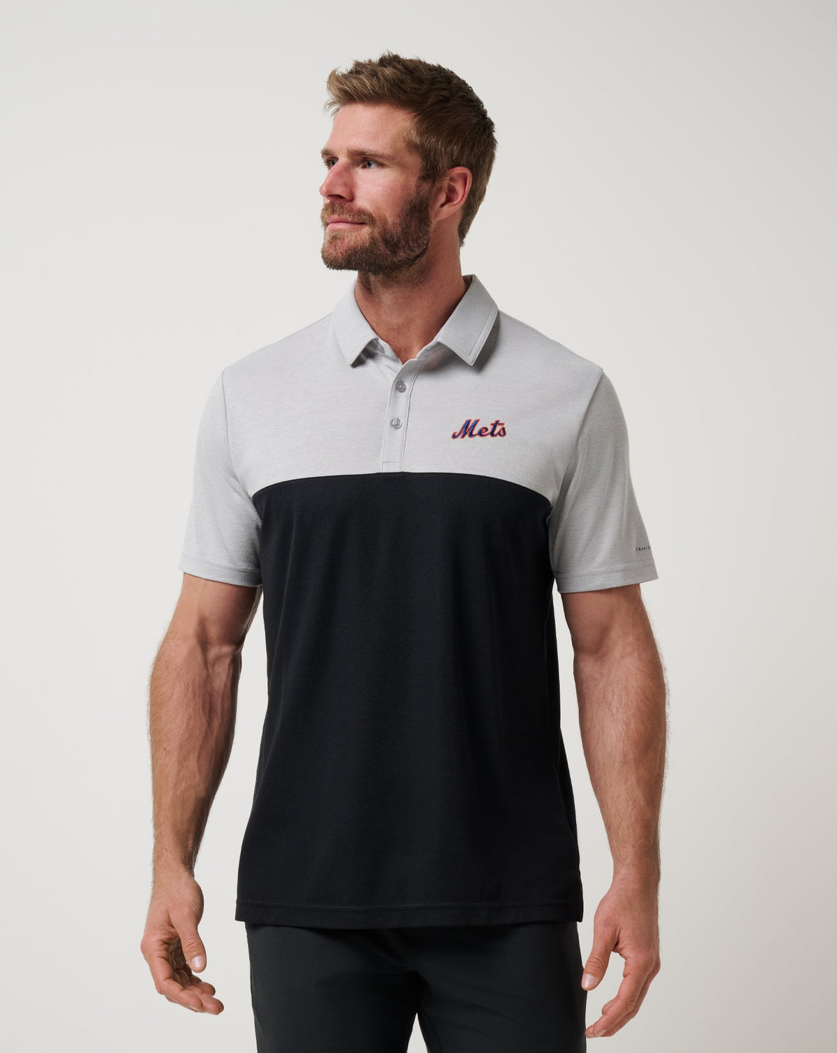 New York Mets Home Run Leader Polo Heather Grey/Black | Travis Mathew Great Value