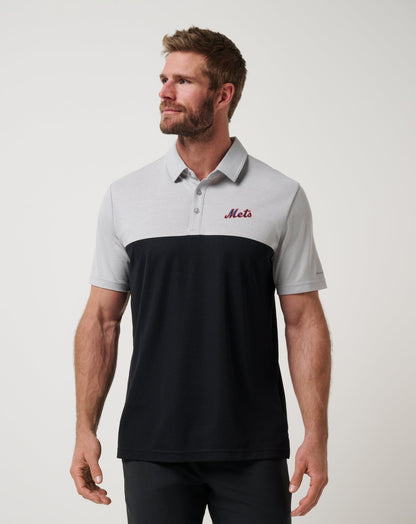 New York Mets Home Run Leader Polo Heather Grey/Black | Travis Mathew Great Value