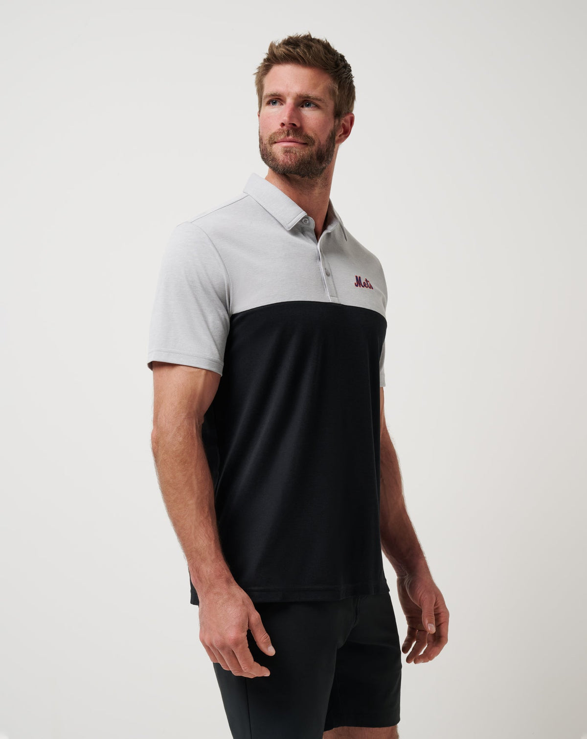 New York Mets Home Run Leader Polo Heather Grey/Black | Travis Mathew Great Value