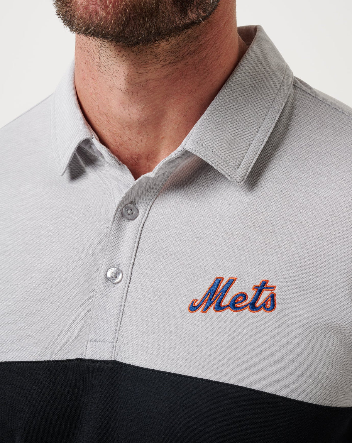New York Mets Home Run Leader Polo Heather Grey/Black | Travis Mathew Great Value