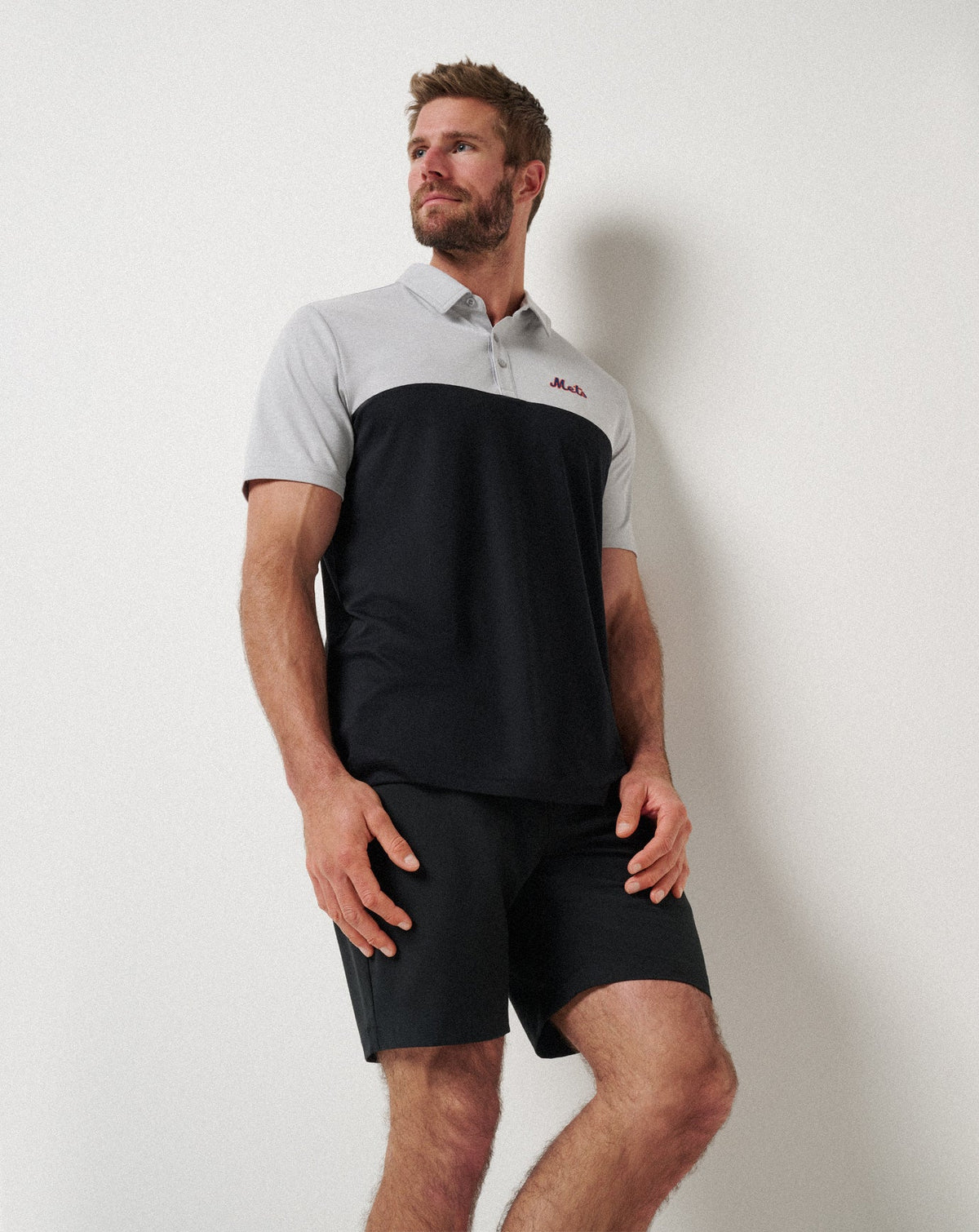 New York Mets Home Run Leader Polo Heather Grey/Black | Travis Mathew Great Value