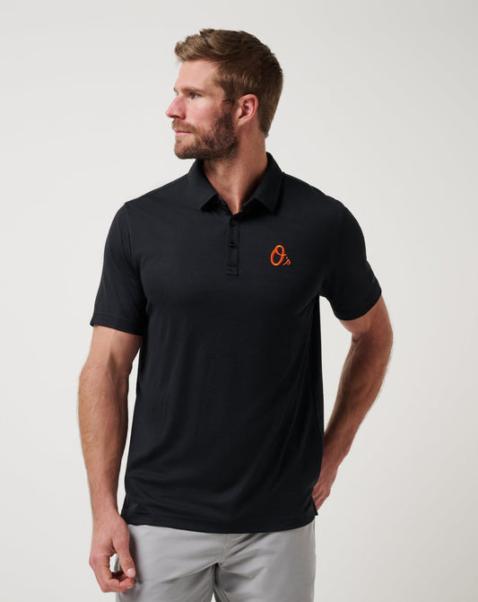 Baltimore Orioles Playoff Pitch Polo Black | Travis Mathew Essential