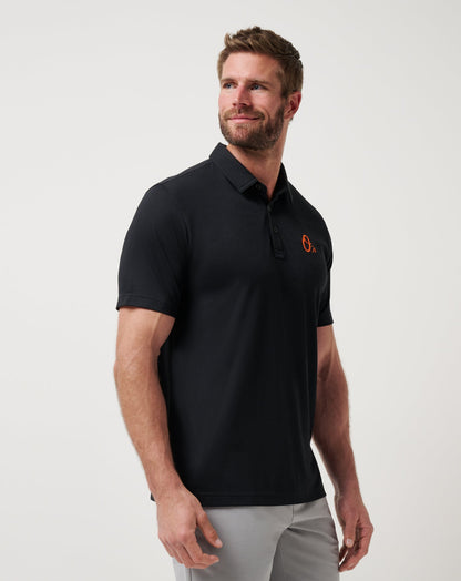 Baltimore Orioles Playoff Pitch Polo Black | Travis Mathew Essential
