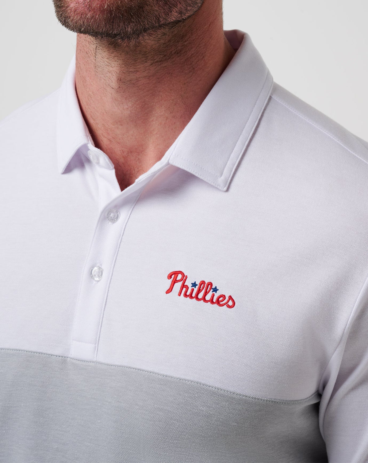 Philadelphia Phillies Home Run Leader Polo White/Heather Grey | Travis Mathew Best Price