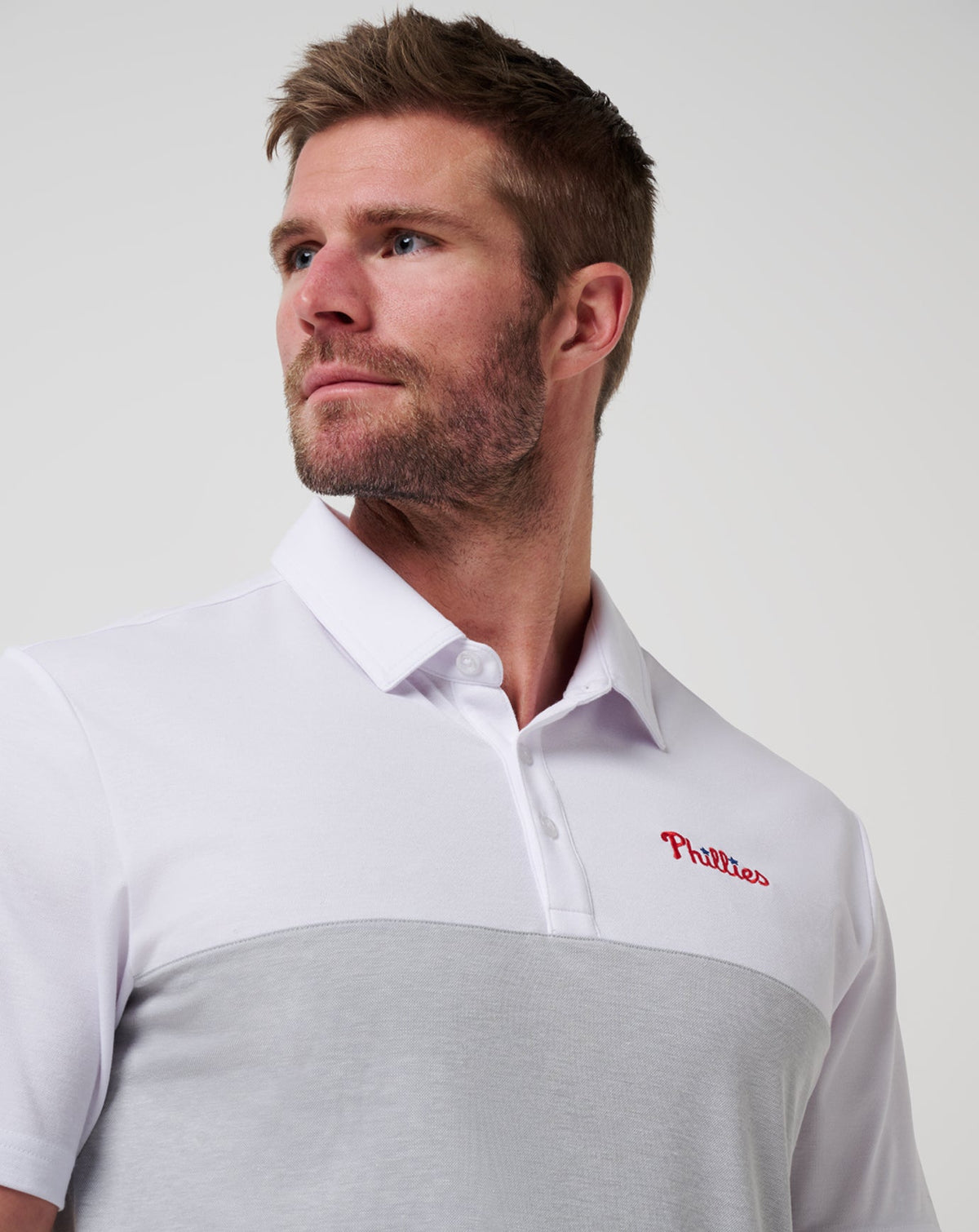Philadelphia Phillies Home Run Leader Polo White/Heather Grey | Travis Mathew Best Price