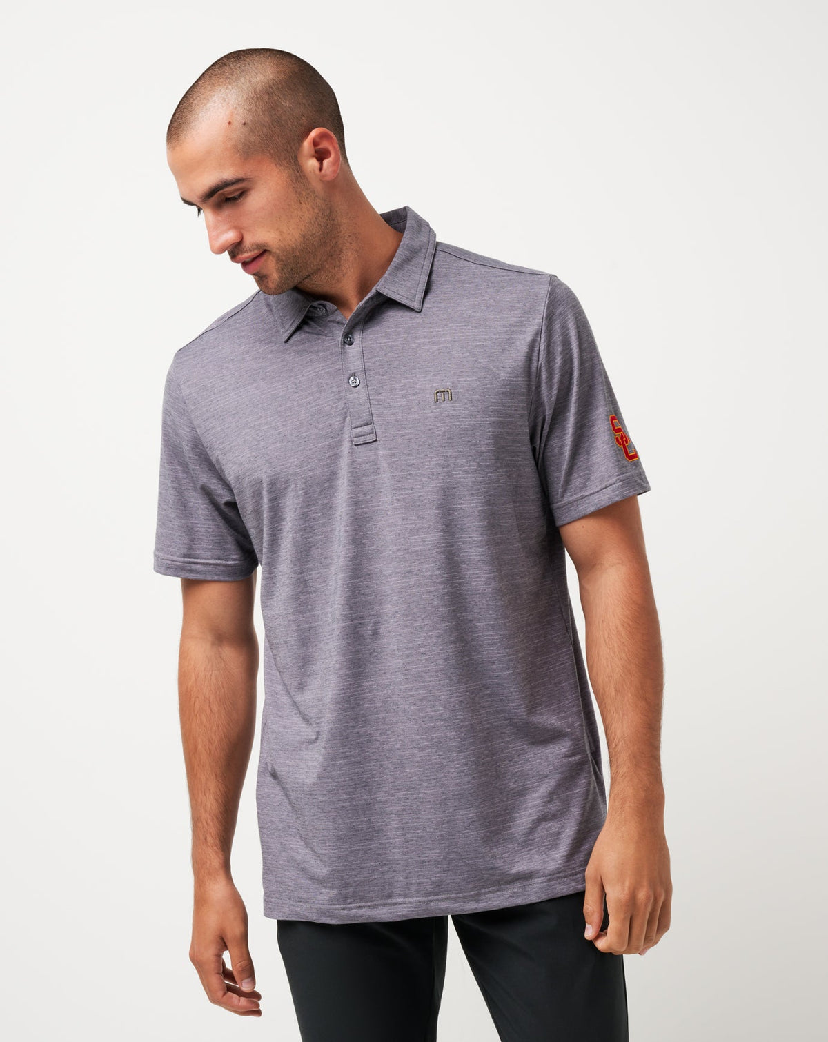 USC The Heater Polo Heather Microchip | Travis Mathew Featured