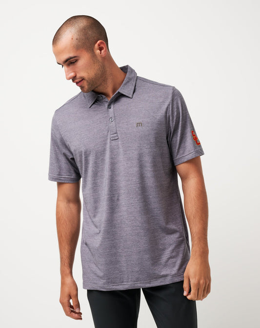 USC The Heater Polo Heather Microchip | Travis Mathew Featured