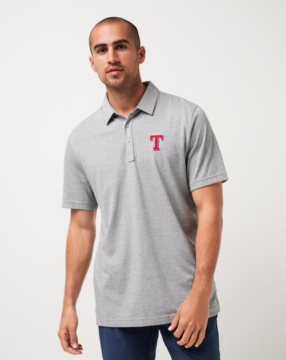 Texas Rangers The Zinna Polo Heather Grey | Travis Mathew Special Offer