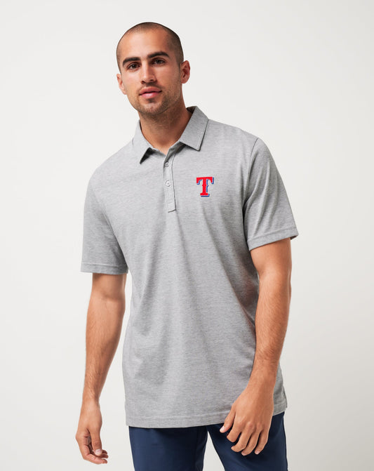 Texas Rangers The Zinna Polo Heather Grey | Travis Mathew Special Offer